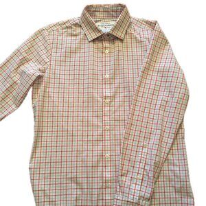 Mizzen + Main Leeward Long Sleeve Dress Shirt - Red & Blue Check - Trim - Medium